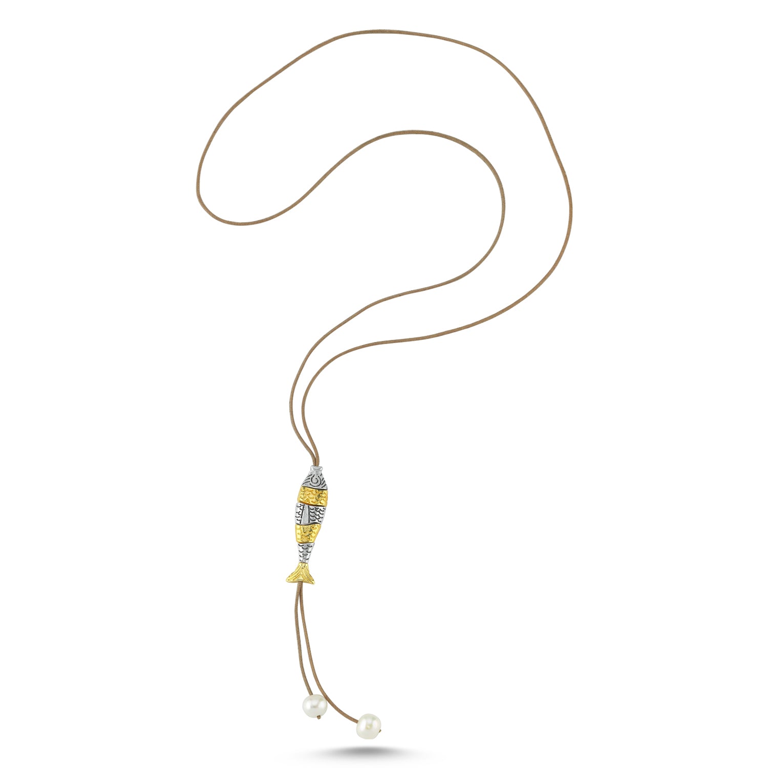 Vermeil & Sterling Silver Fish Necklace