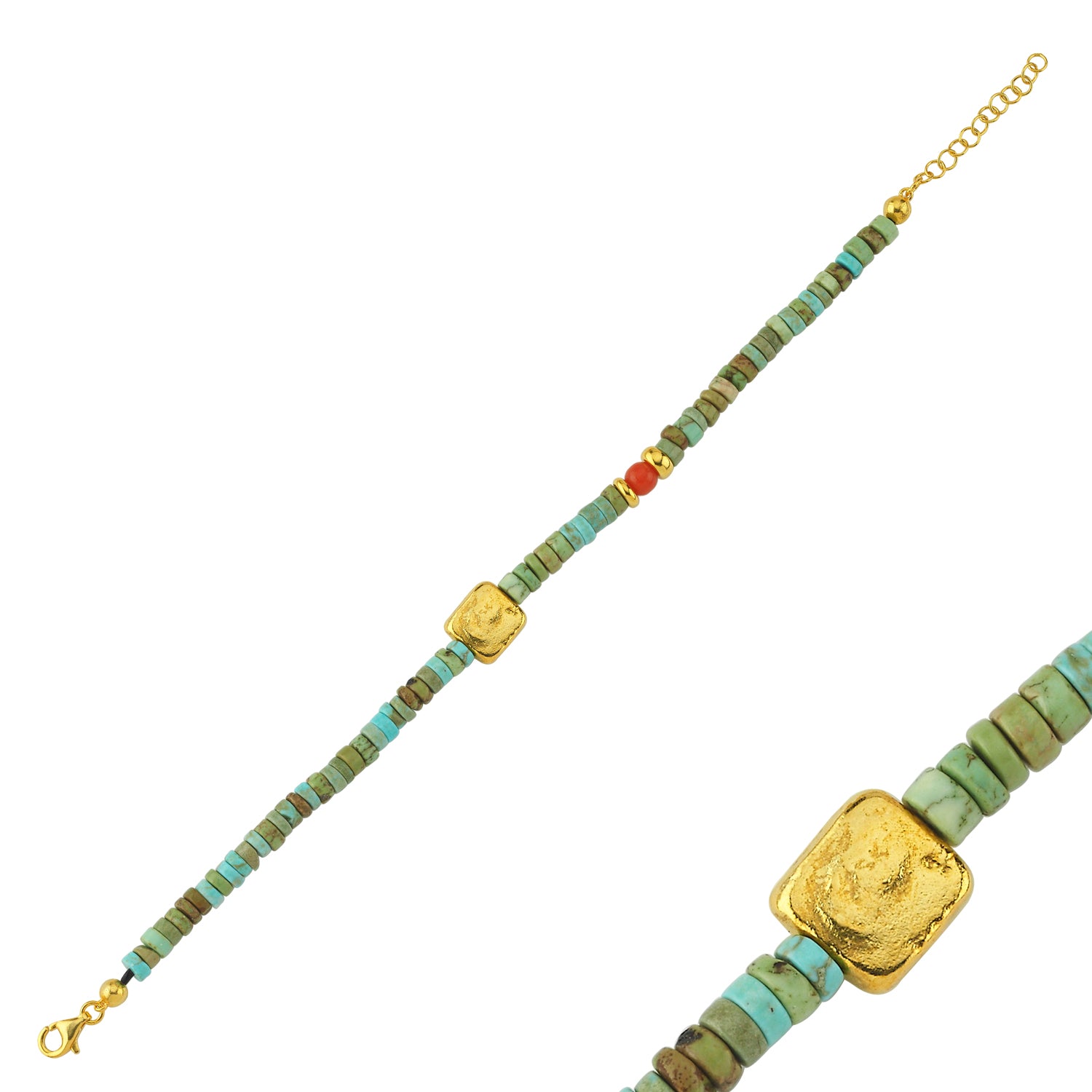 Mıxed Turquoıse Nugget Bileklik