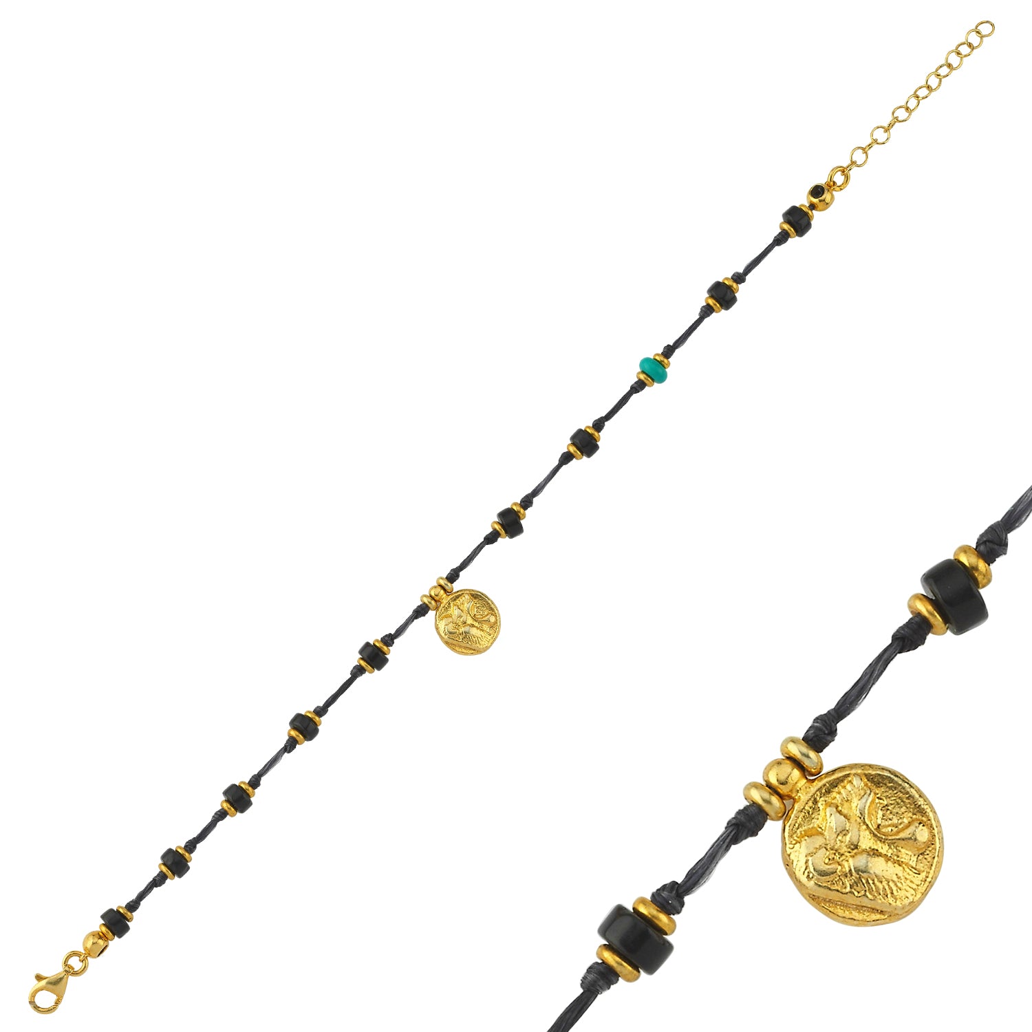 Onyx Knıdos Lıon Coın Knot Bileklik