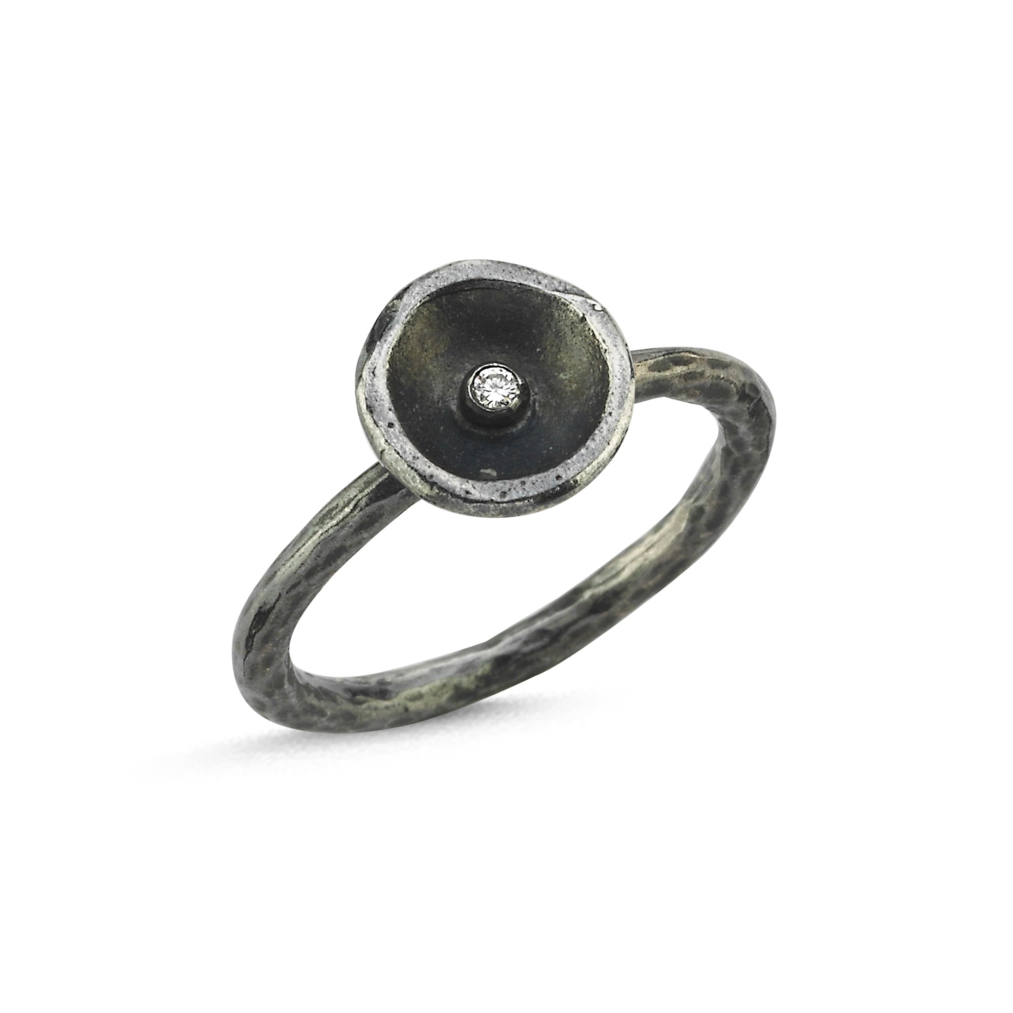 Diamond Venus Oxidized Ring