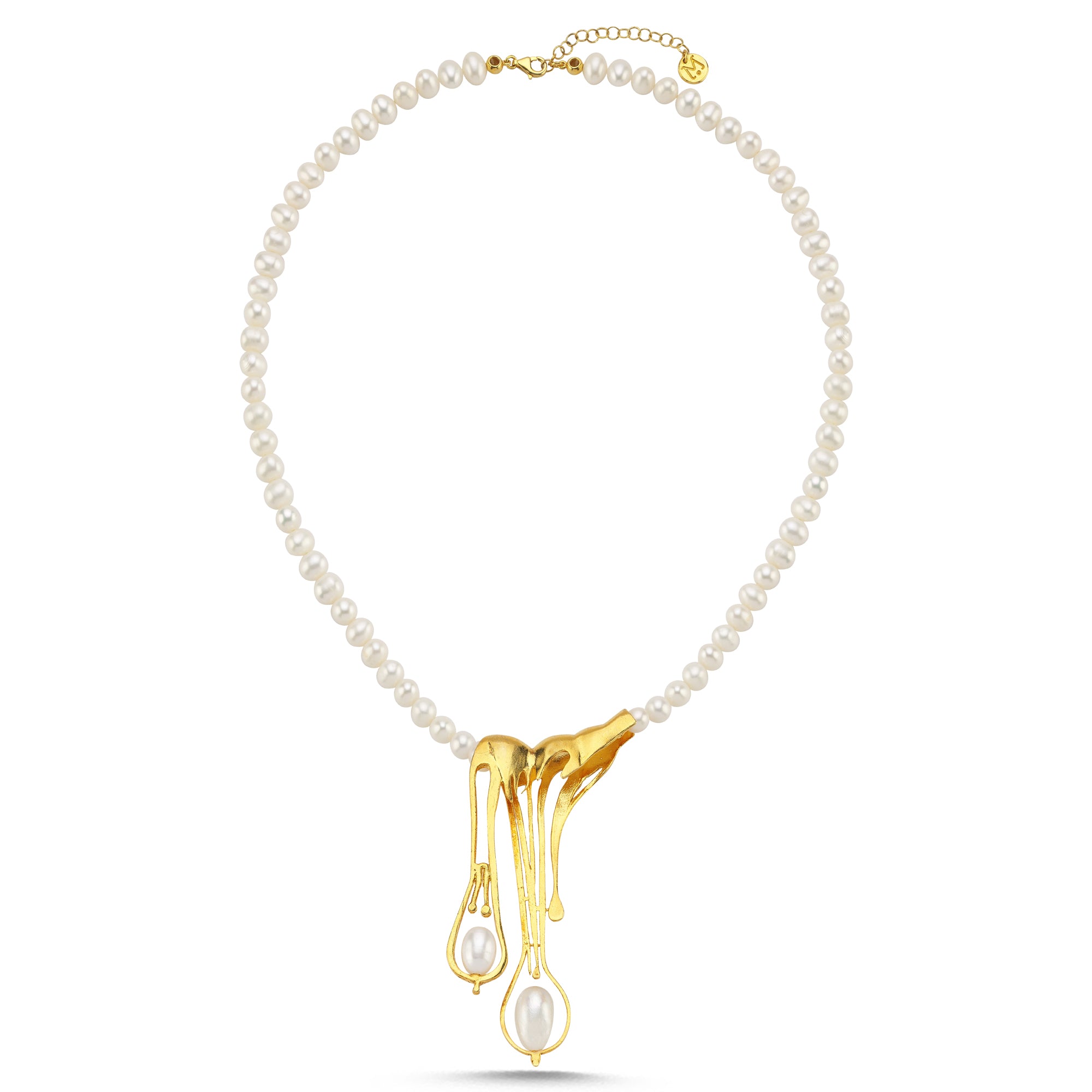 Pearl Drop Vermeil Necklace