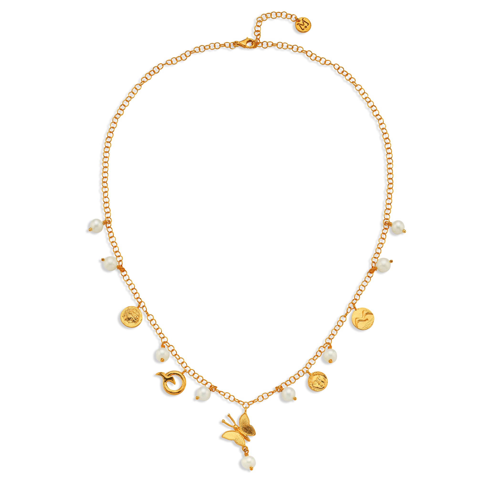 Butterfly Pearl Mix Necklace