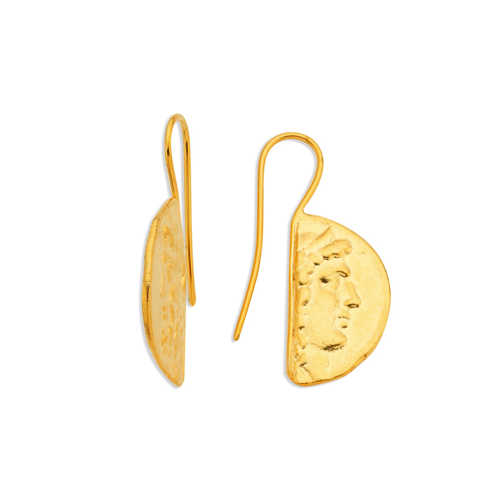 Tenedos Coin Hoop Earrings