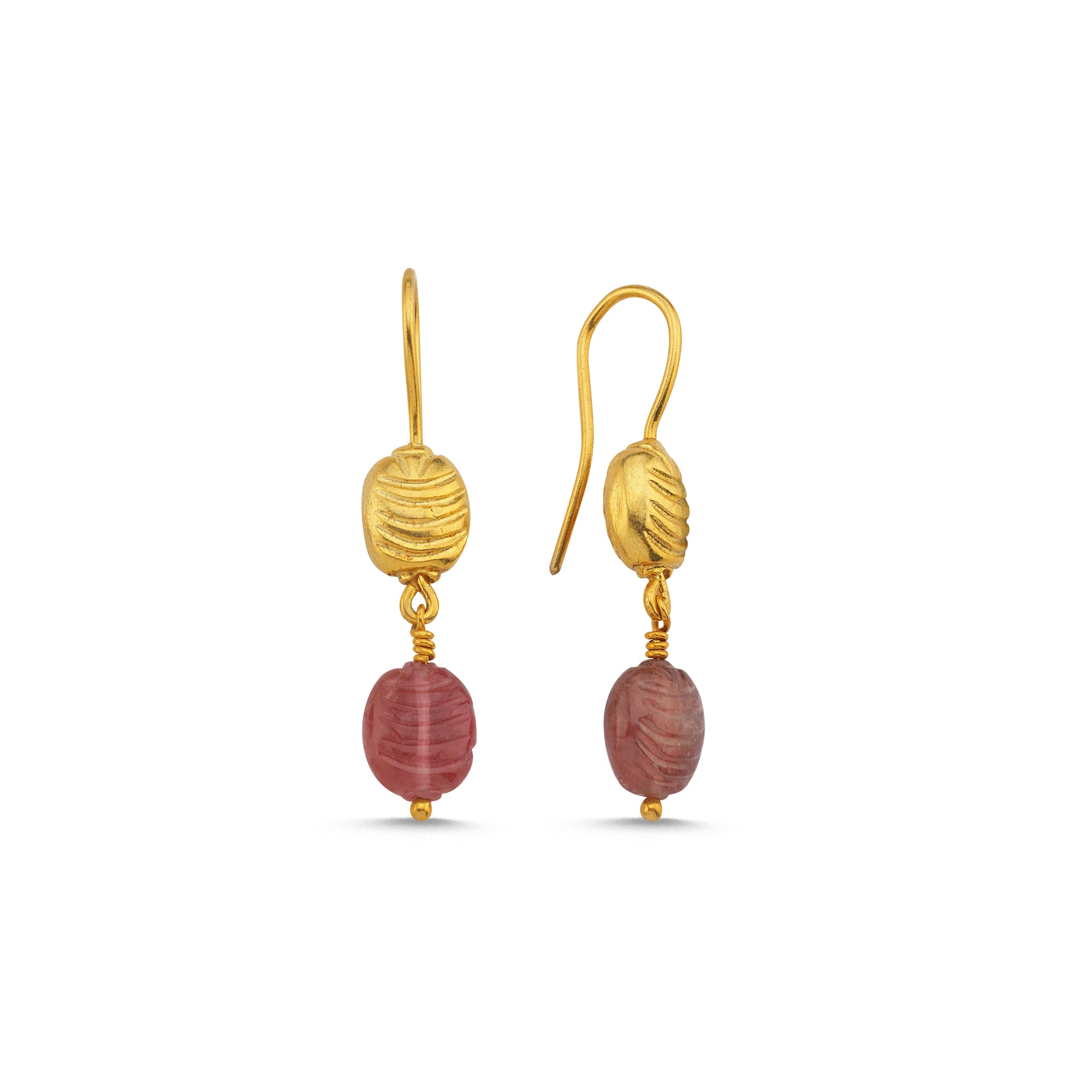 Torumaline Waved Dangle Earrings