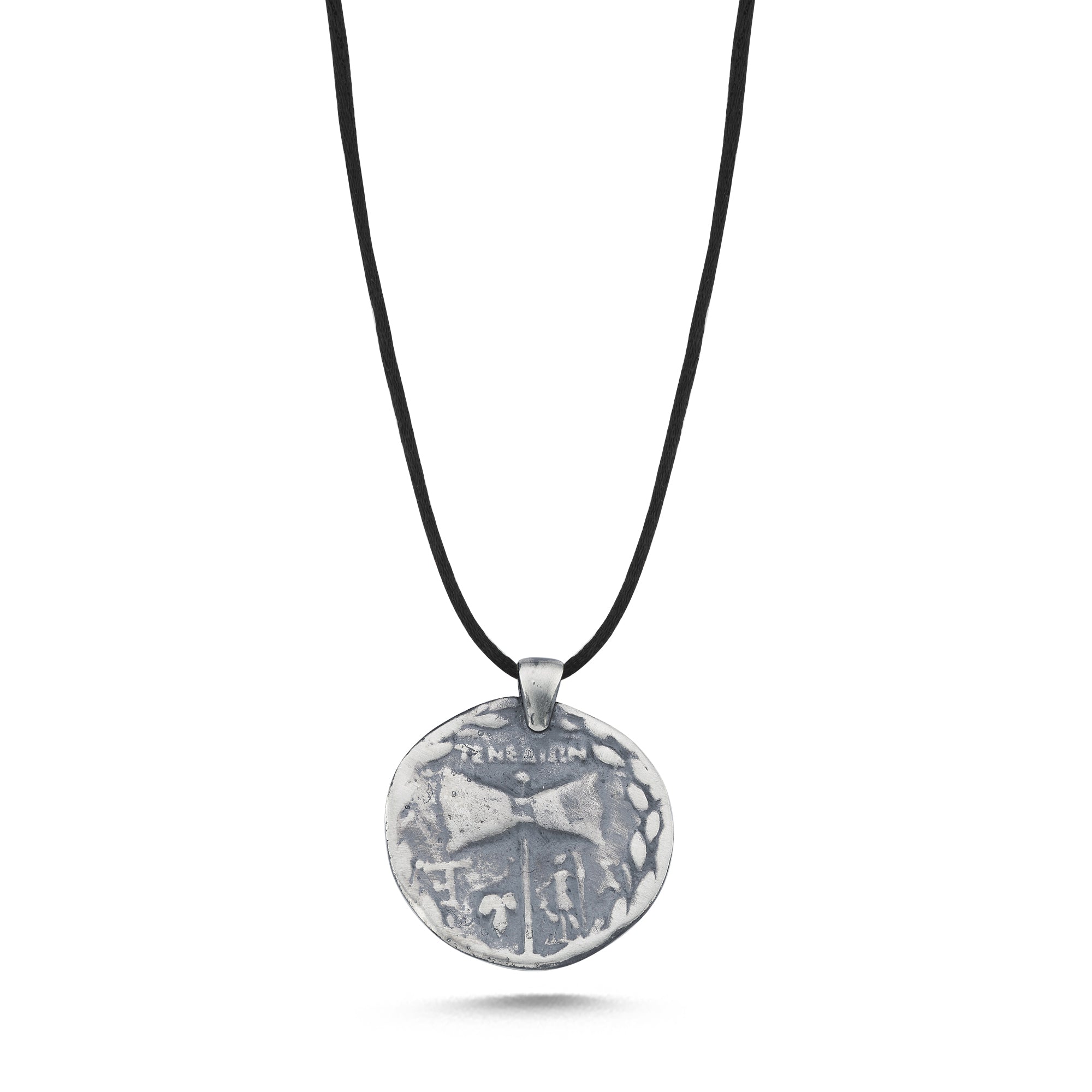 Tenedos Coin Oxidized Necklace