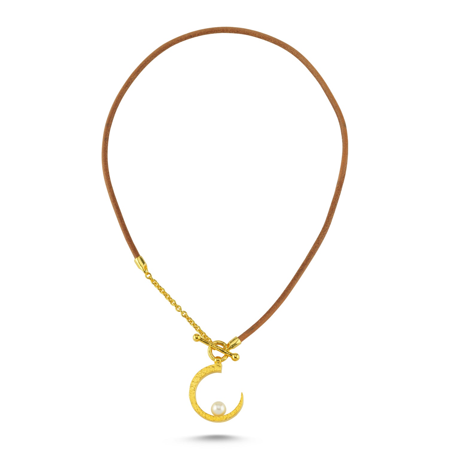 Vermeil & Leather Luna Necklace