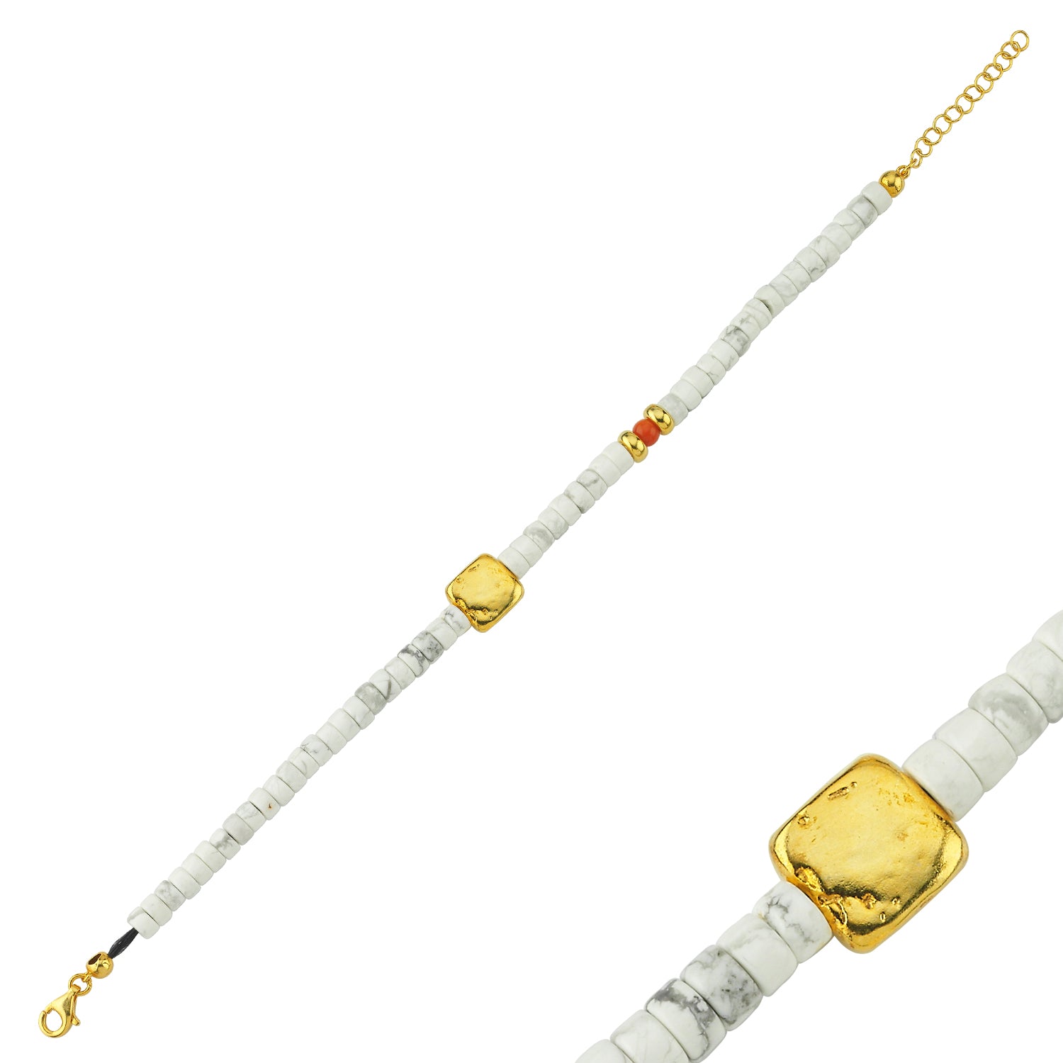 White Onyx Nugget Bracelet