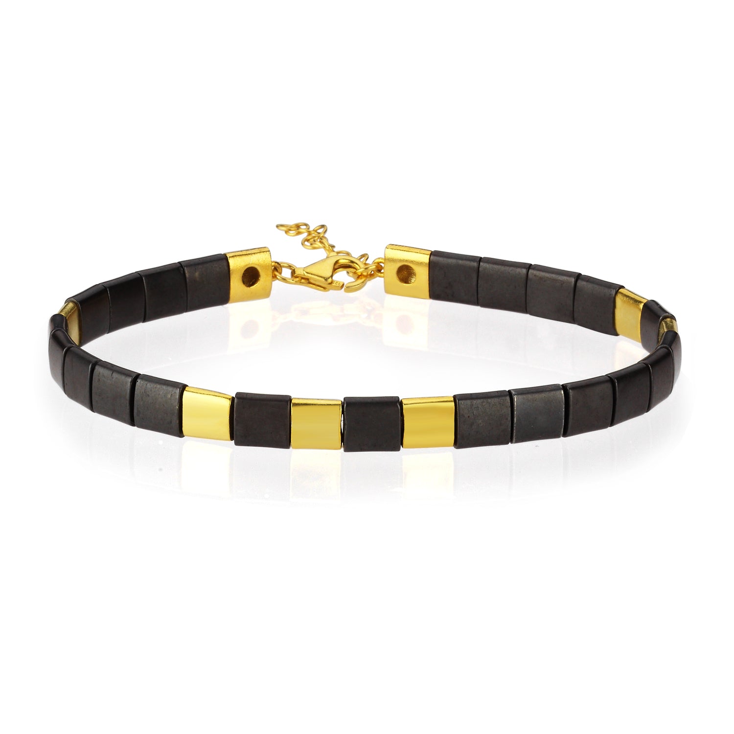 Vermeil Black Hematite Bead Bracelet