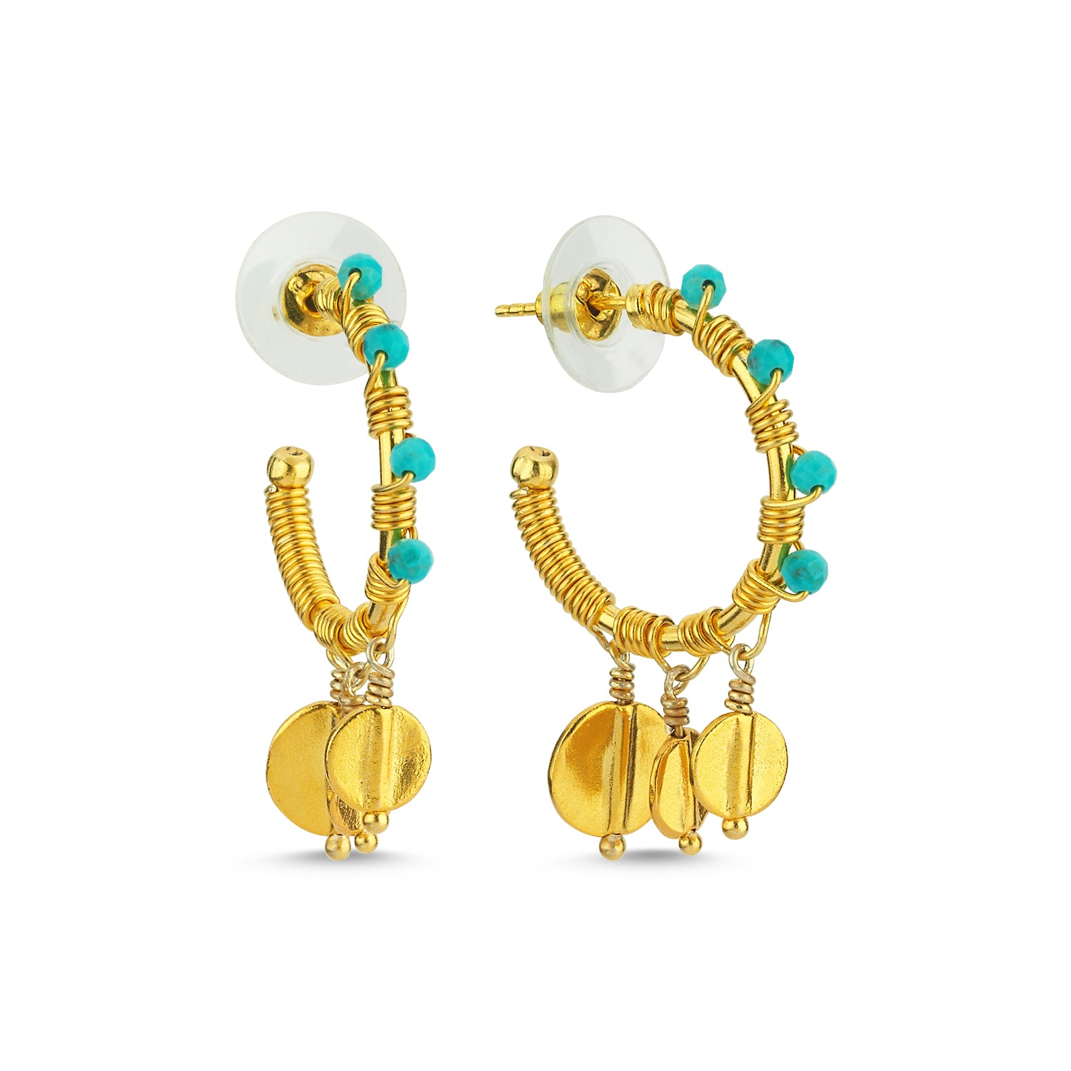 Turquoise Element Loop Stud Earrings