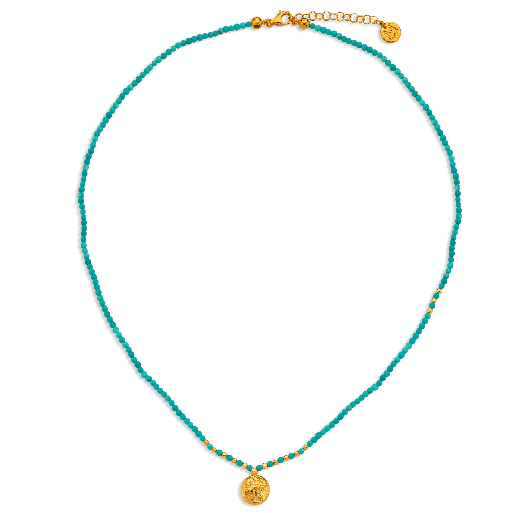 Turquoise Knidos Lion Necklace