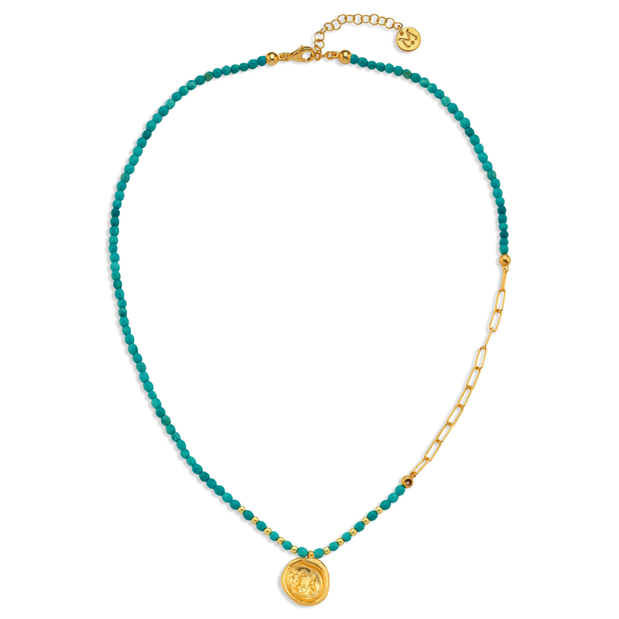 Turquoise Wax Seal Chained Necklace