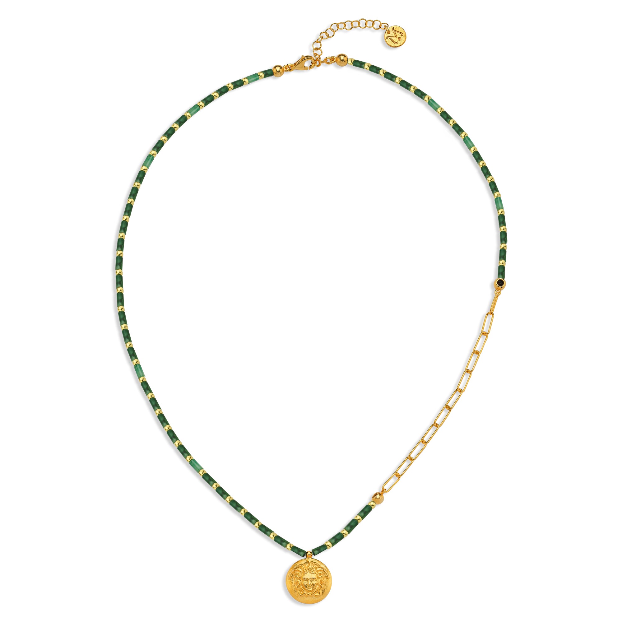 Jadeite Medusa Chained Necklace