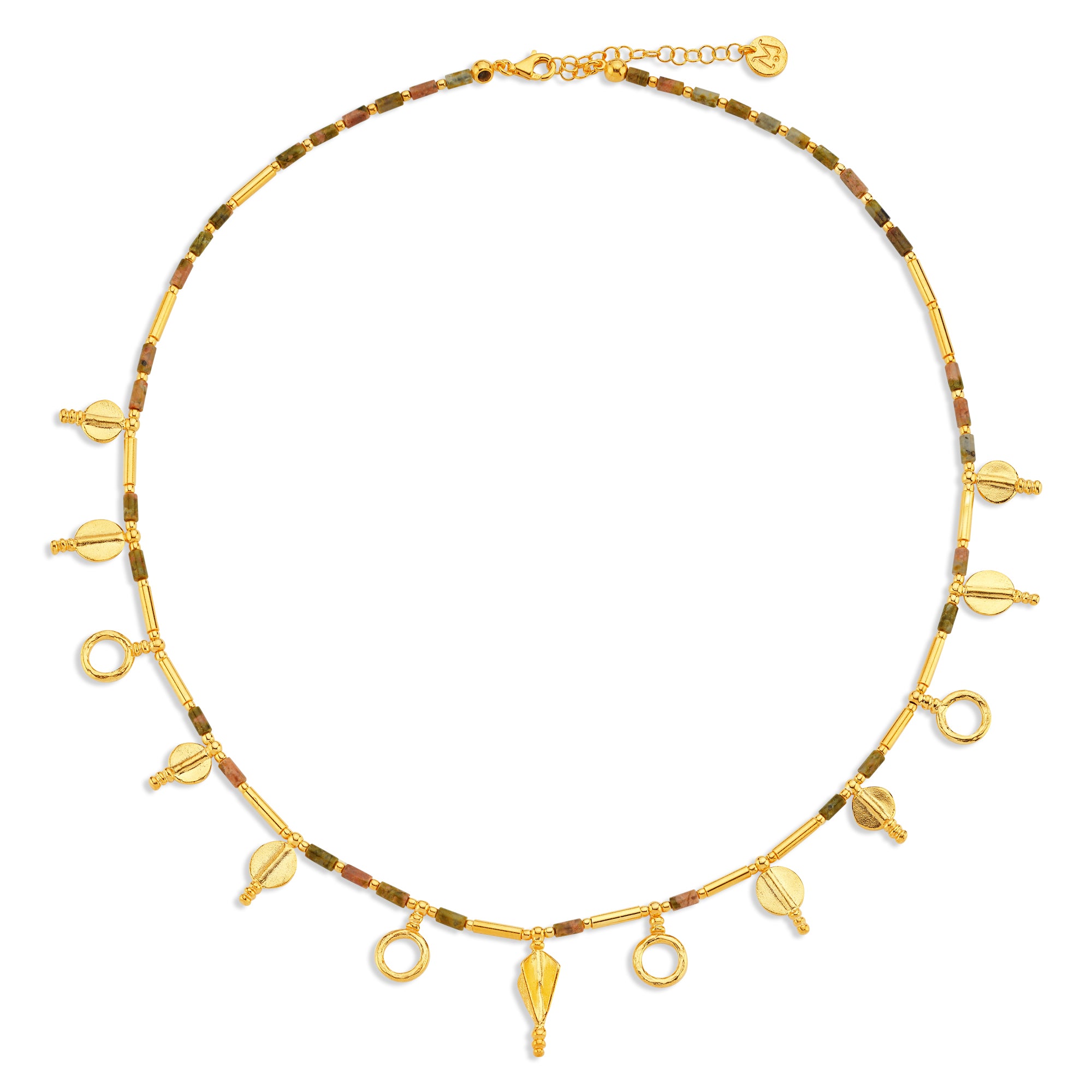 Crocodile Jasper Queen of Troy Necklace