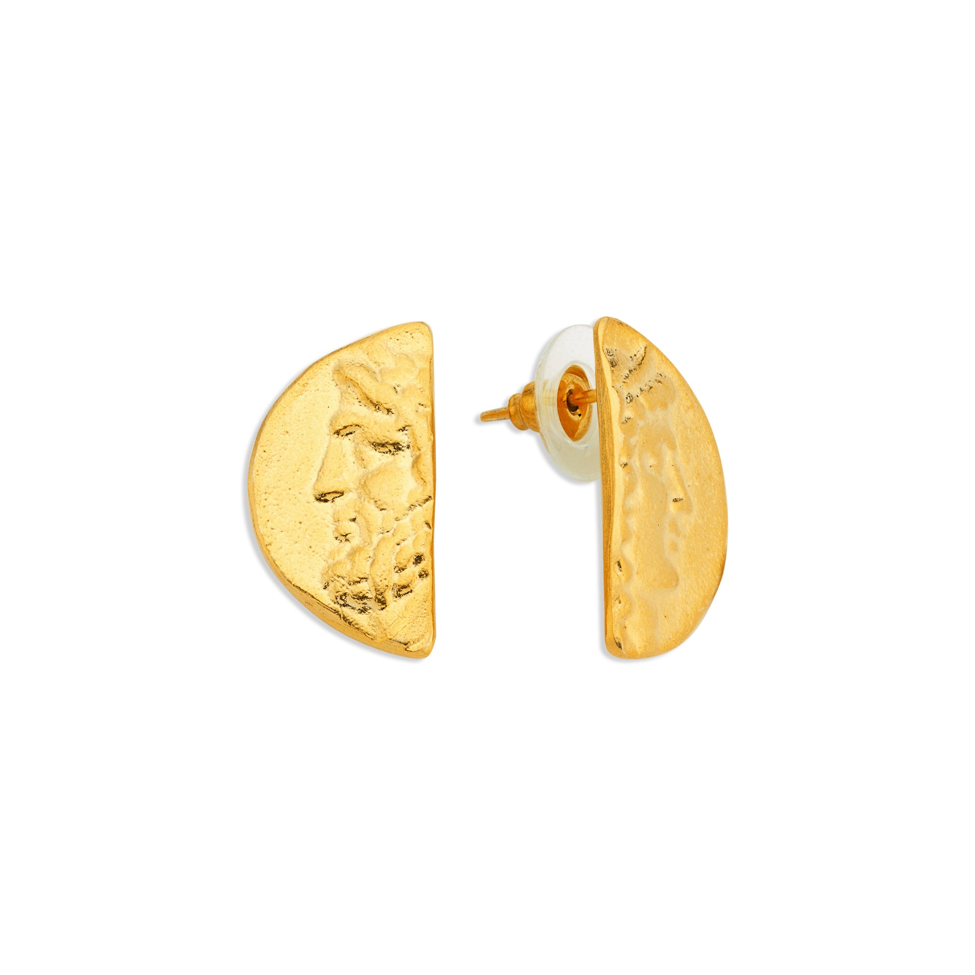 Tenedos Coin Stud Earrings