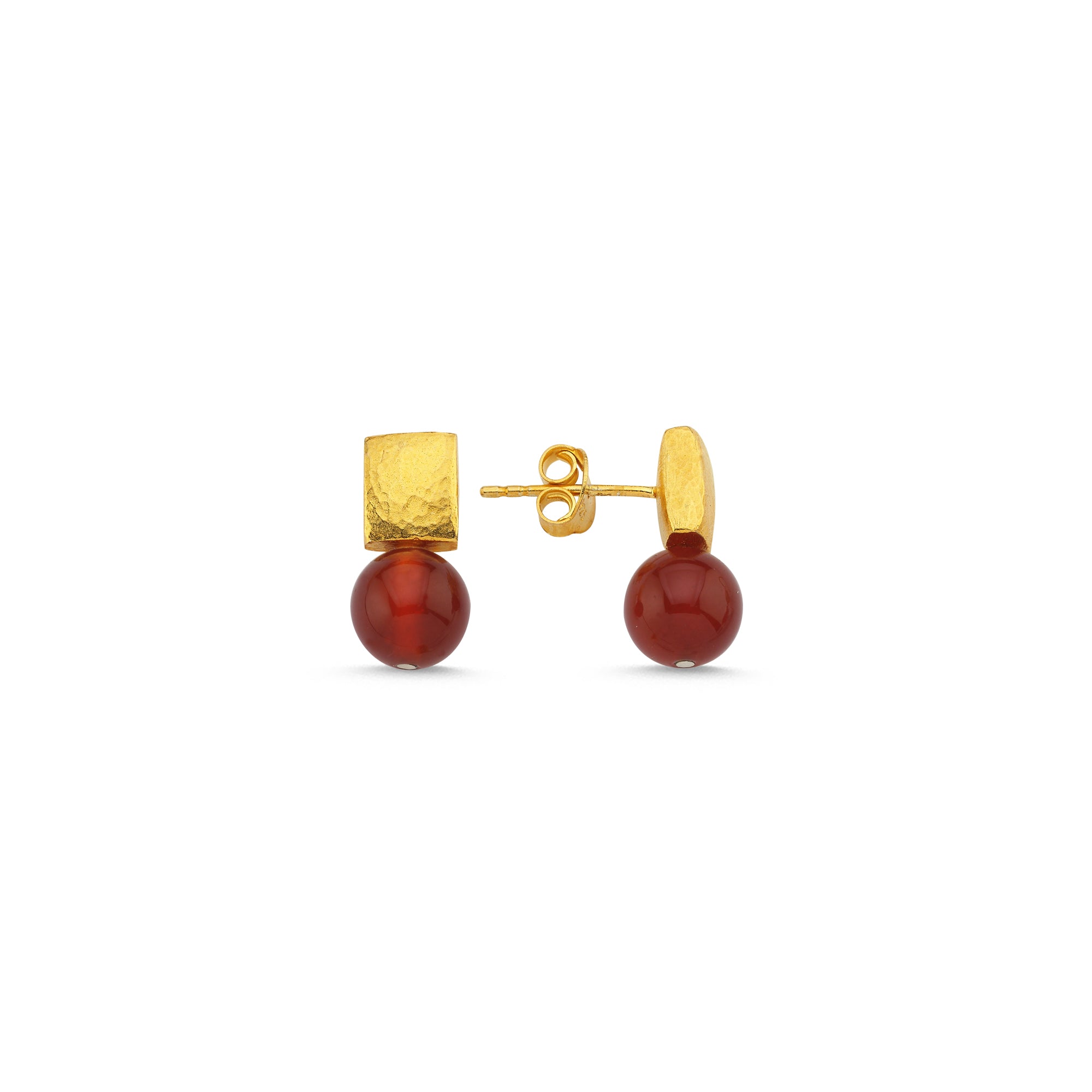 Cornelian Nugget Stud Earrings