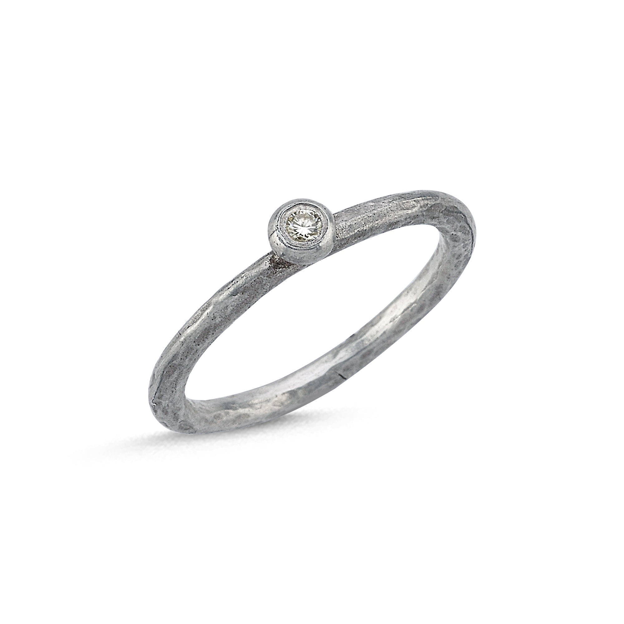 Round Diamond Sterling Ring