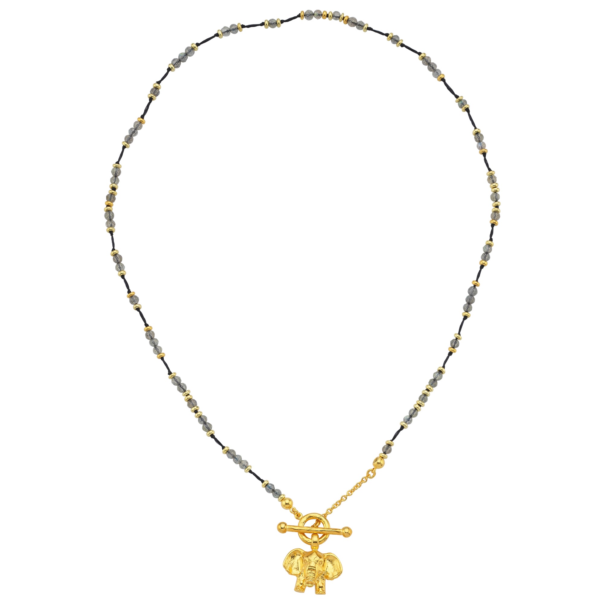 Vermeil Labradorite Elephant River Necklace