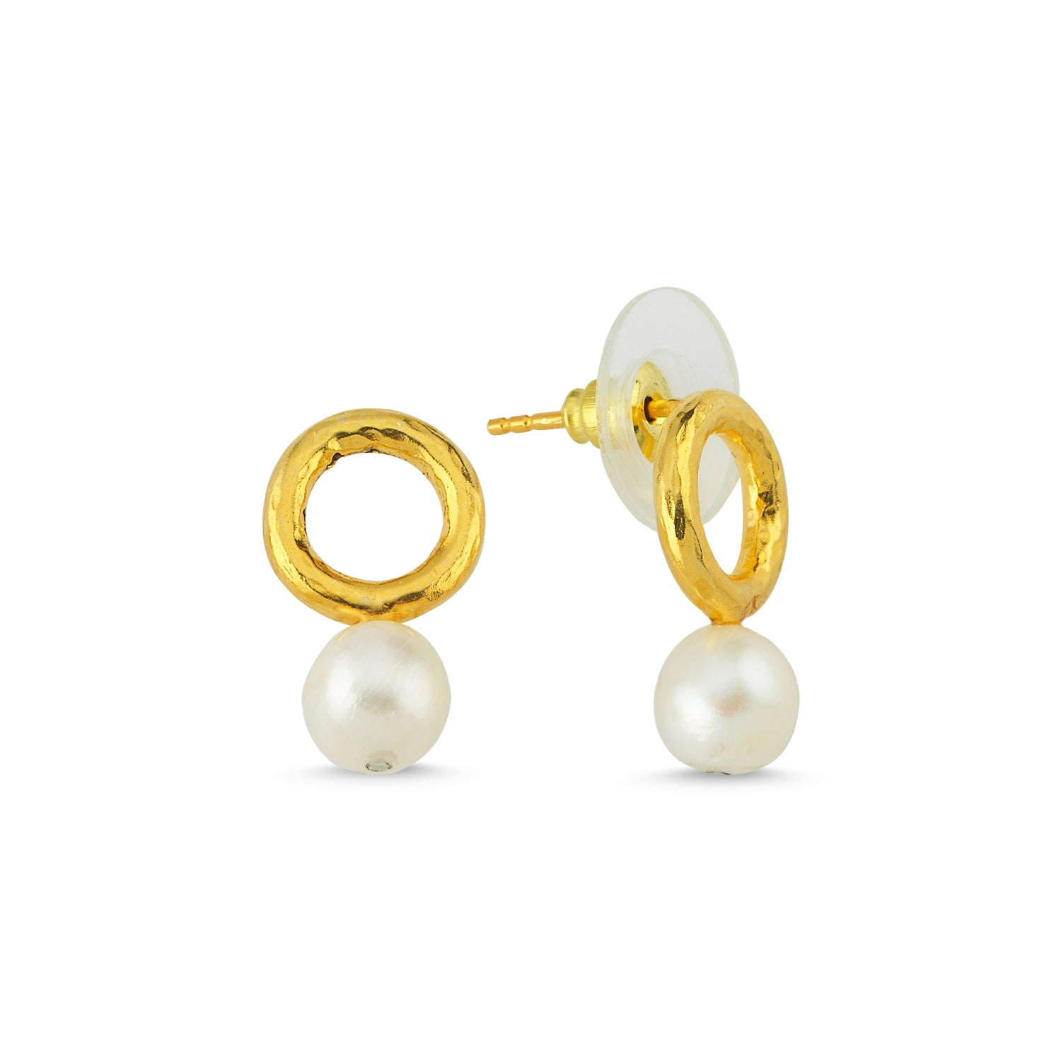 Pearl Loop Stud Earrings