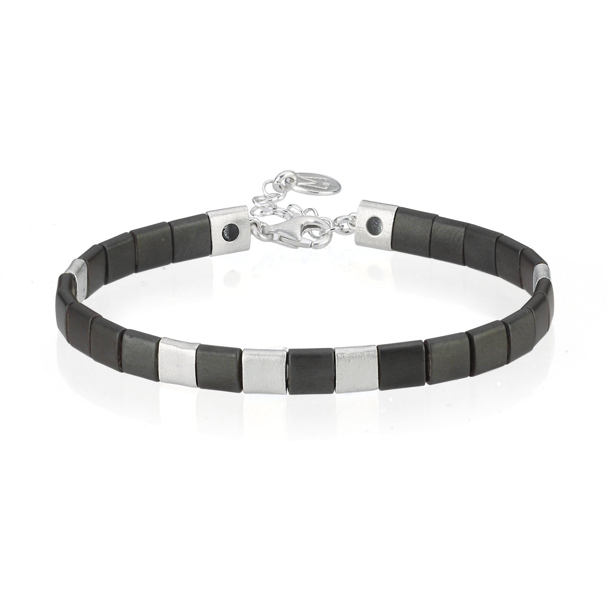 Sterling Black Hematite Bead Bracelet